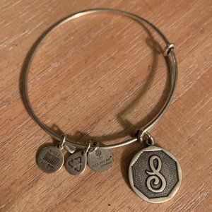 Alex and Ani "S" Initial bracelet in silver